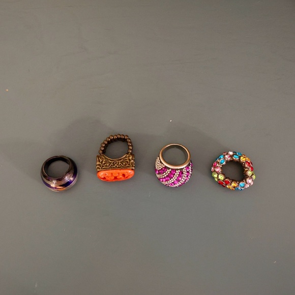 Colorful Statement Rings Set - Picture 2 of 10